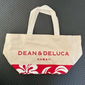 DEAN & DELUCA Holiday Season Hawaii Limited Small Canvas Tote Hibiscus Pattern